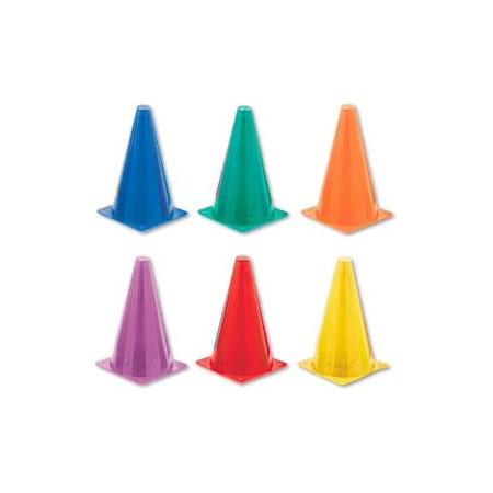 Champion Sports INDOOR/OUTDOOR FLEXIBLE CONE SET, VINYL, ASSORTED COLORS, 6 Pieces TC9SET